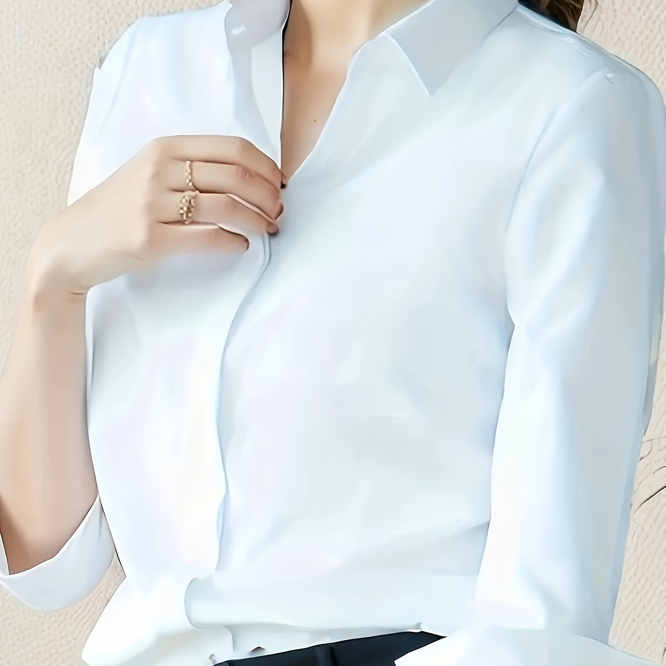 TEMU Temperament Shirt 2026 Autumn Long Sleeve Interview Office Workwear Women's