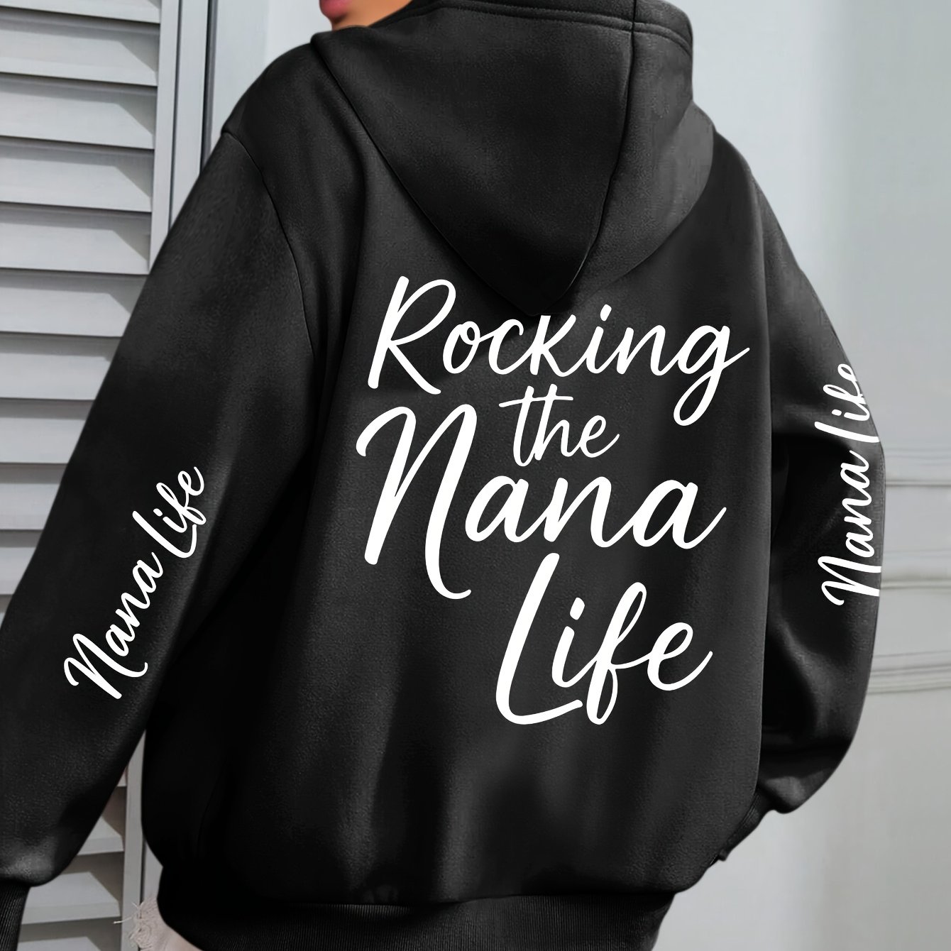 TEMU Plus Size, Women Life Graphic Hooded Sweatshirt, Casual Fashion Jacket, S Shirt Top, 2026 New Daily Versatile Autumn And Winter Women Clothing