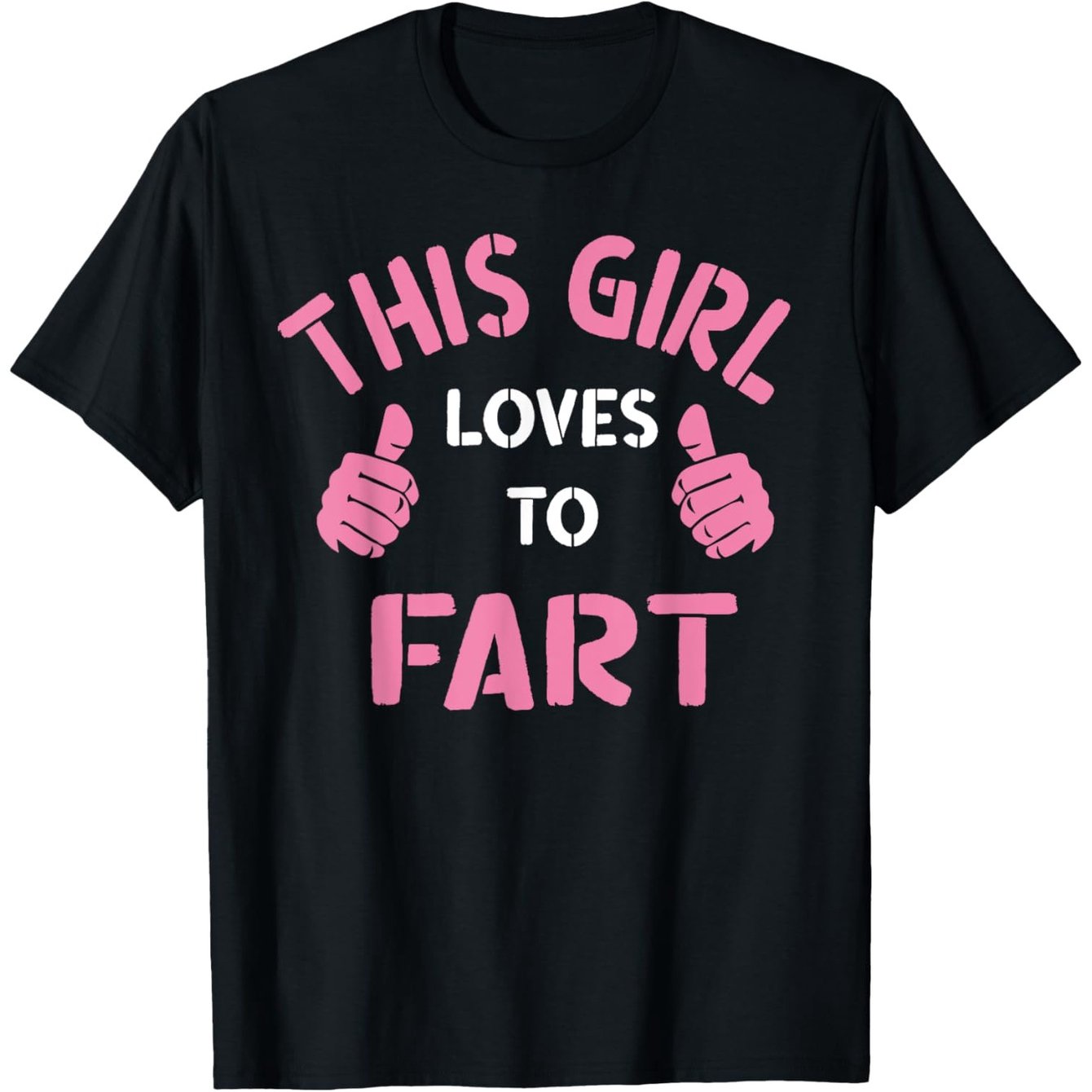 TEMU En's Funny "this Girl Oves Farting" Vintagearcasm Graphic T--oft And Breathable T-with Pink Text And Thumbs-upesign- Casual Humorous Apparel For