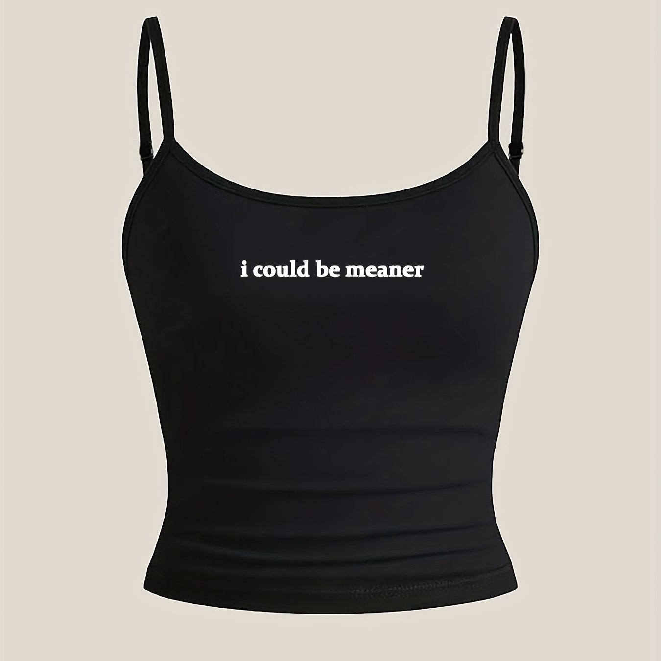 TEMU American Y2k Retro Adjustable Spaghetti Strap Short Camisole, Women's New Summer Sleeveless Top, Suitable For Wear, Daily Wear Or Attending