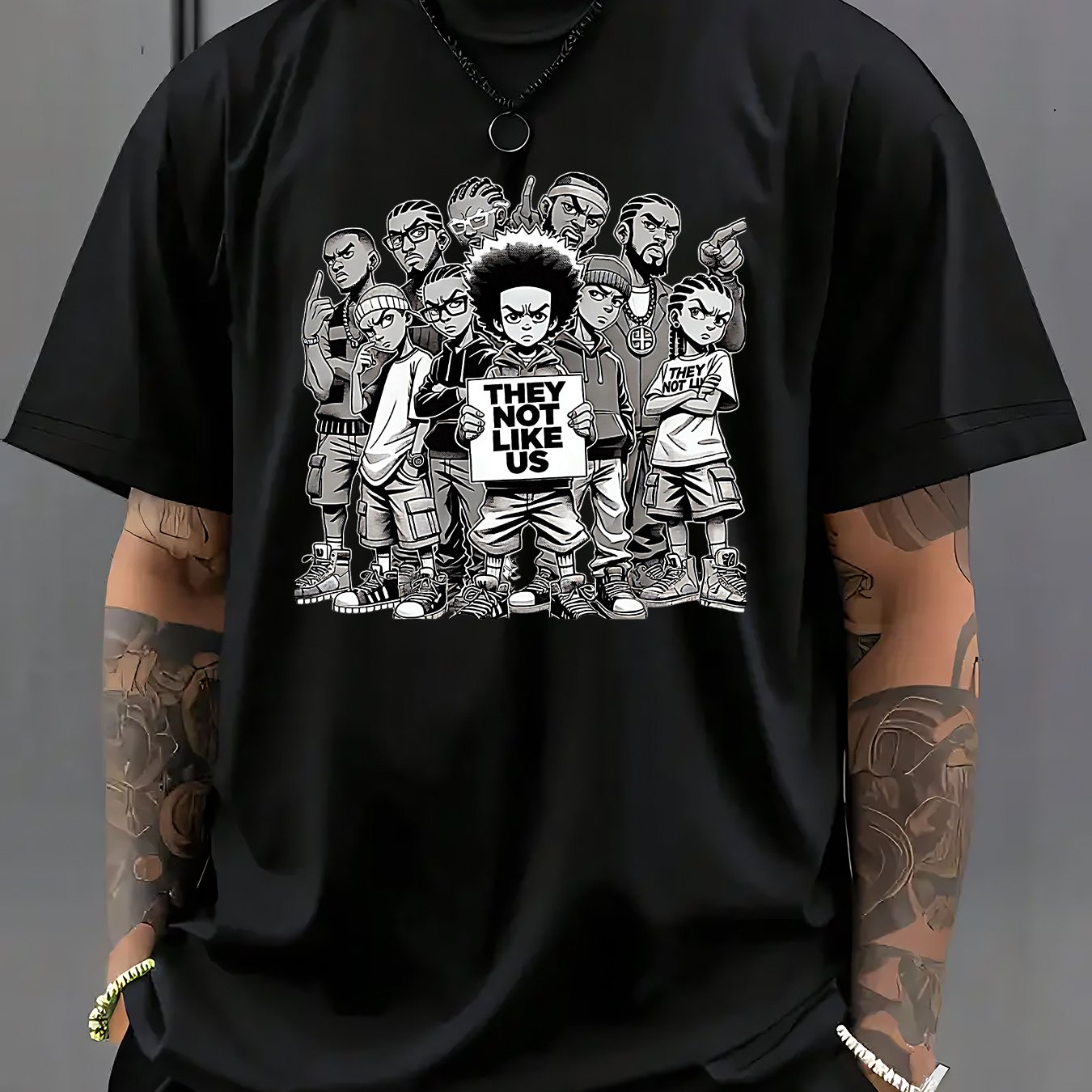 TEMU Cool Boy Individual Attitude Statement Print Men's Casual T-shirt, Summer Men's Round Neck Short Sleeve T-shirt Men's Fashion Versatile Trendy