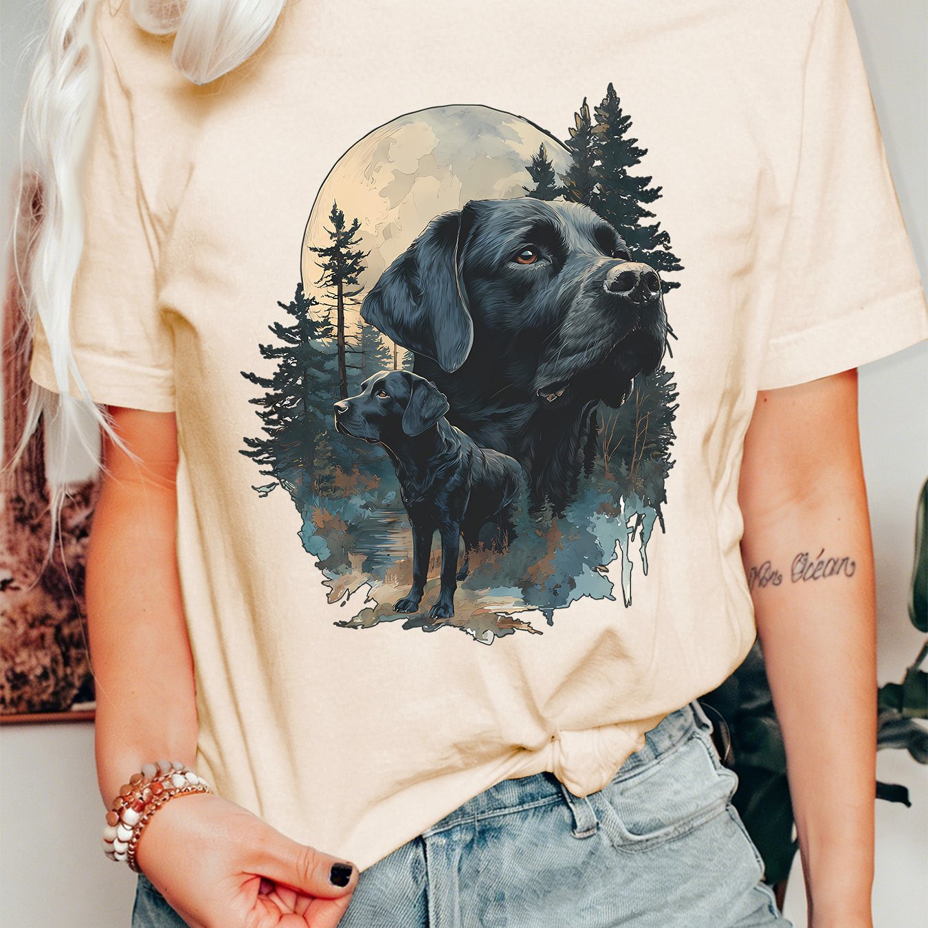 TEMU Plus Size Women's Summer Apparel, Forest Print Crew Neck Short Sleeve T-shirt, Sporty Casual, Lightweight, Comfortable, Soft, And Stylish,