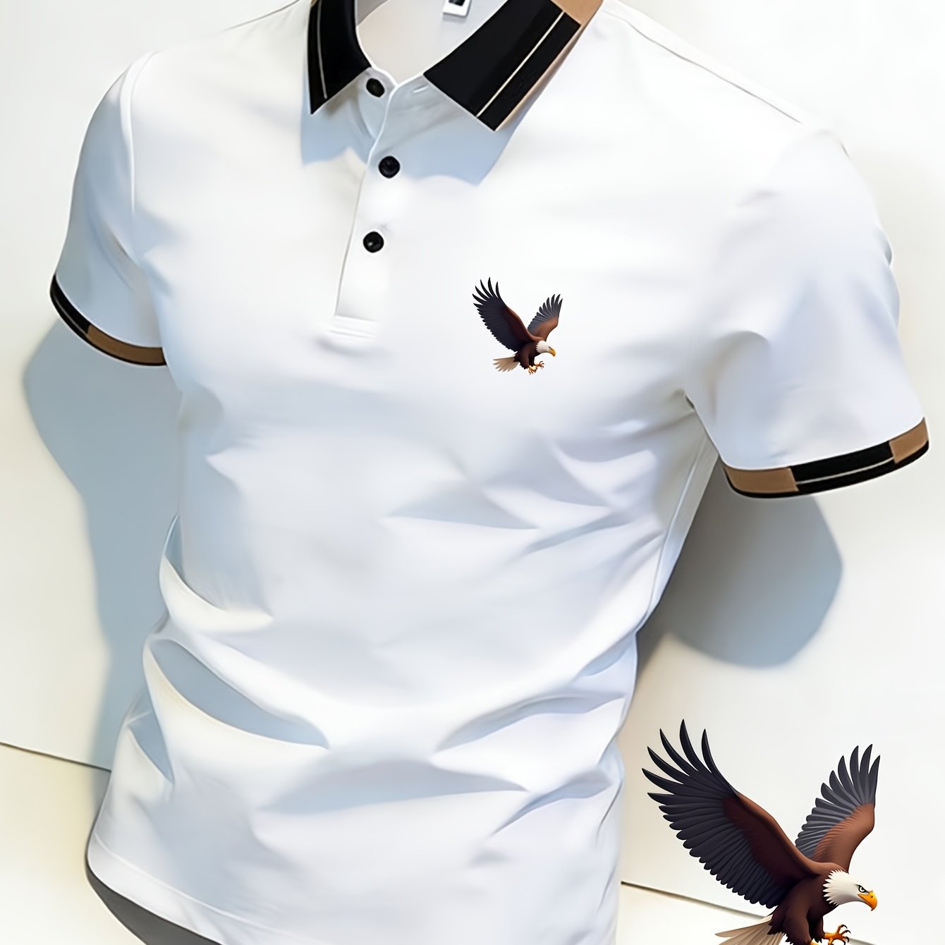 Eagle - Embroidered Men's T-shirt: A Blend Of Style