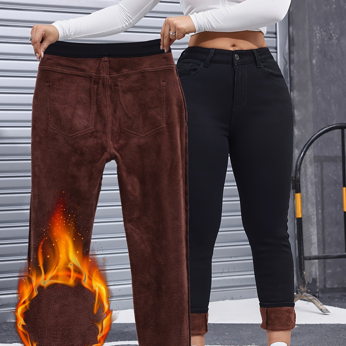 2024 Latest Stretch Women's Jeans, -lined, Thickened, Warm, Fashionable, Trendy,, And Figure-flattering Long Jeans For Women