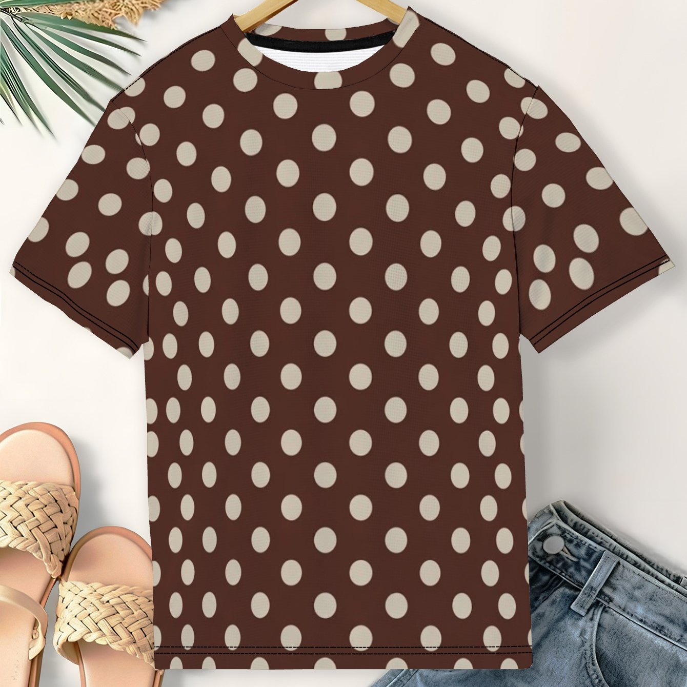 TEMU Polka Dots Plus Size Casual Sportswear For Women