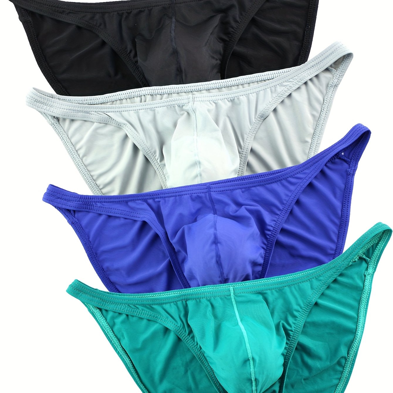 TEMU 4-pc Men's Briefs Ultra-thin Breathable Elastic Slim Fit Comfortable Sports Summer Shorts Personalized Fashion Trendy Wild Underwear