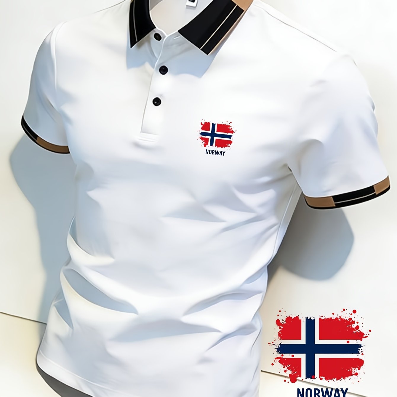 Image of Norway - Inspired Graphic Menswear Top: Soft And Comfortable Fabric T - Shirt With Design, Ideal For Casual Wear And Showcasing