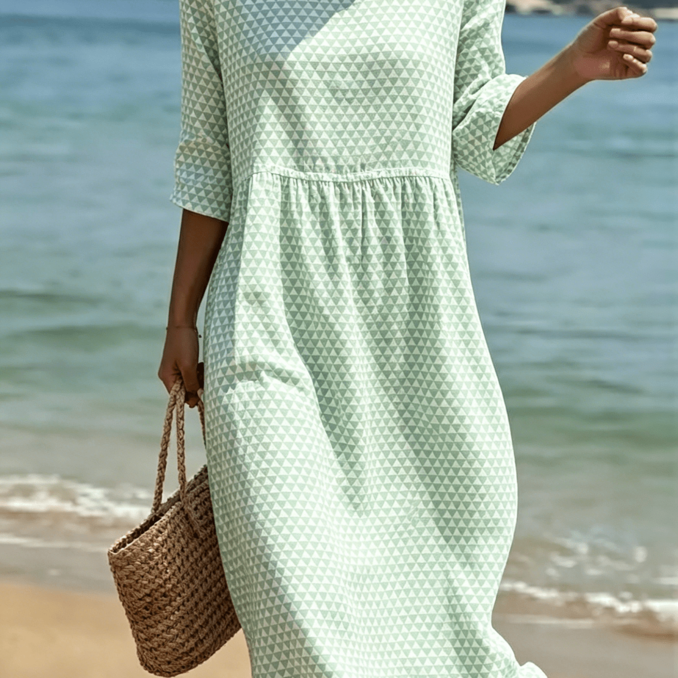 Image of 2026 New Women's Floral Loose Casual Round Neck Summer Dress Suitable For Beach Vacations Summer Carnivals Casual Attire And Weekend Machine Washable Polyester