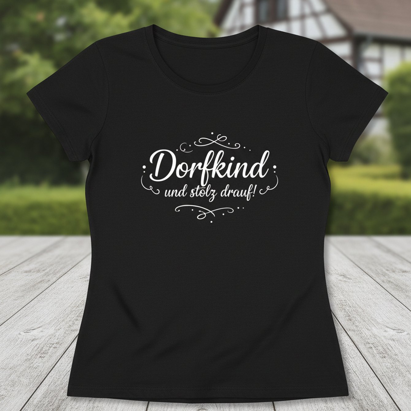A Stylish German Saying On A Village Pride Short-sleeve For Women, 100% - " Und Stolz Drauf!" Minimalist Script Print