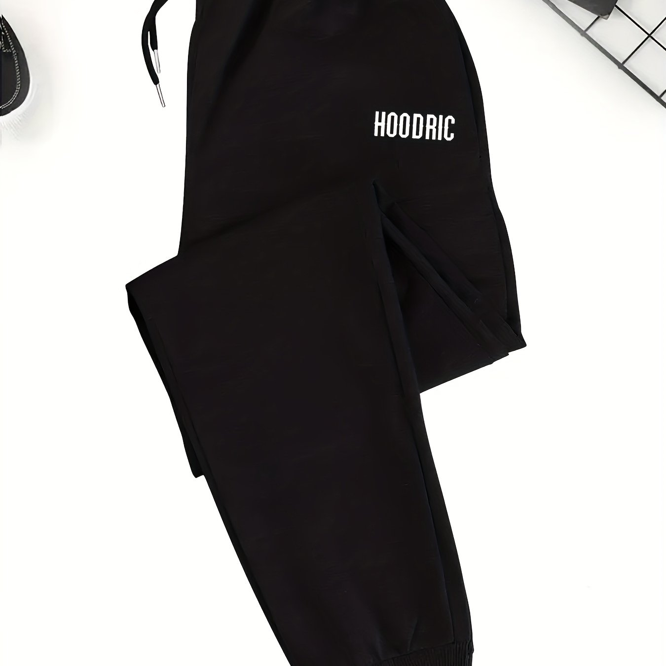 TEMU Men' Style Jogger Pants With Prints, Slightly Stretchy Casual Fashion Drawstring Sports Trousers, Regular Fit, Comfortable And Relaxed Athletic