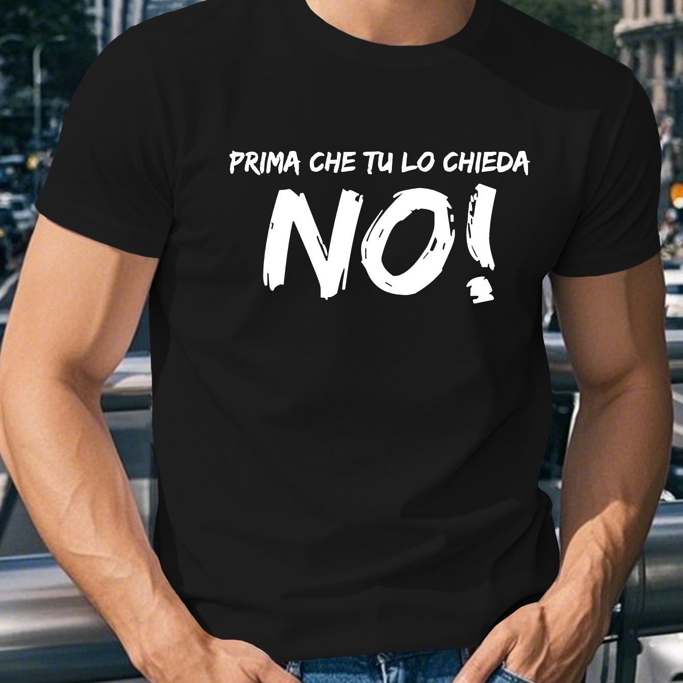 TEMU T-shirt da con stampa "No!" in - Maglietta a maniche corte e a tema con scritta "No" in , abbigliamento estivo casual traspirante per feste,