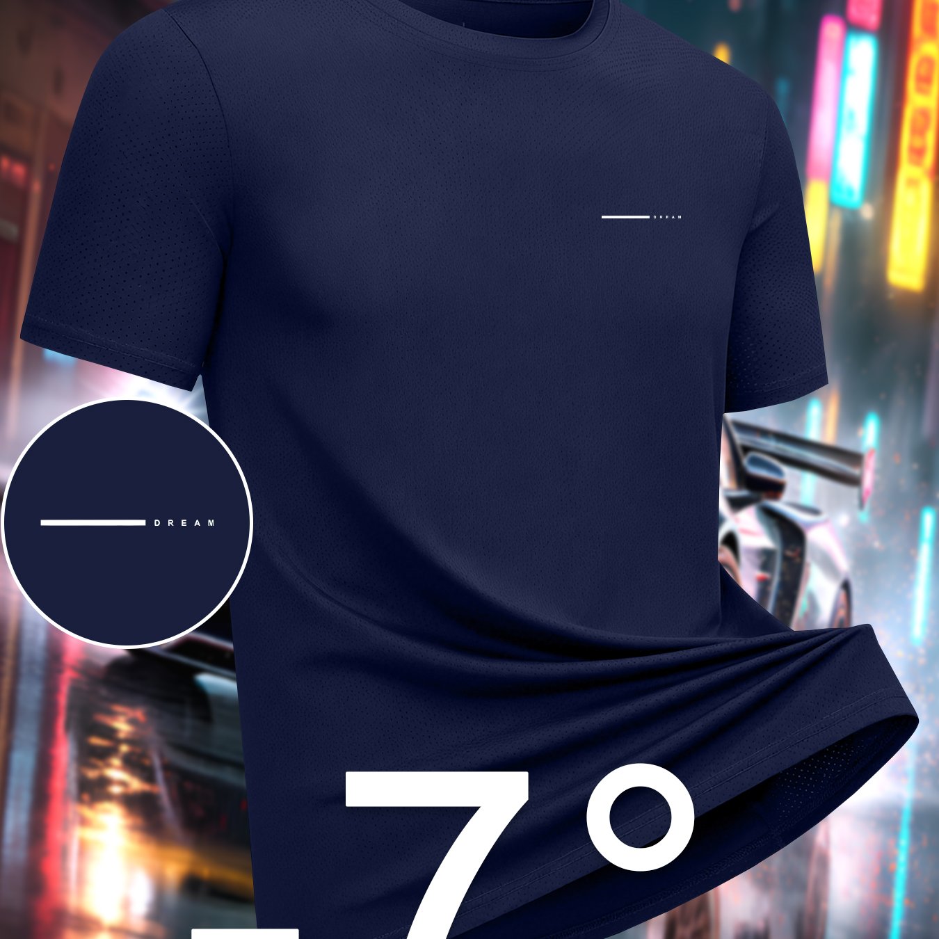TEMU Men's Athletic Short Sleeve, Lightweight Quick-dry Round Neck T-shirt, Easy Letter Print, Athletic Running Gym Workout, Top Performance