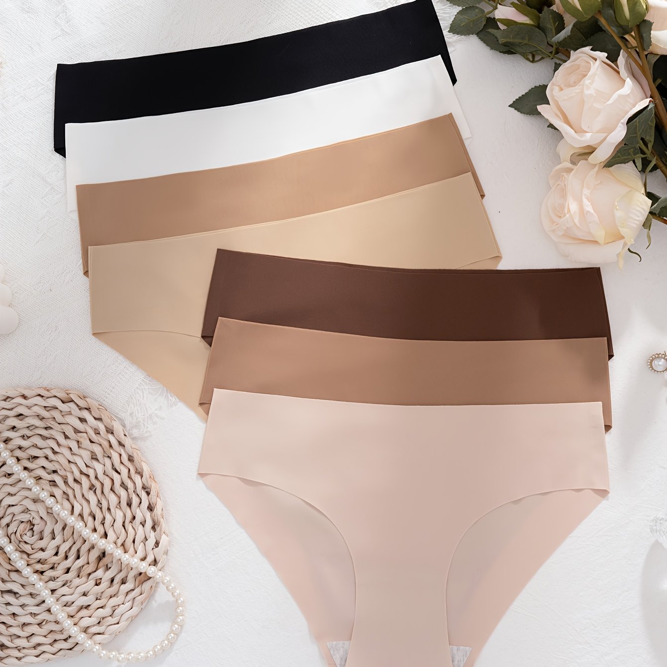 TEMU 7-pack Women's Seamless Sporty Nude Feel Sexy Comfortable Briefs