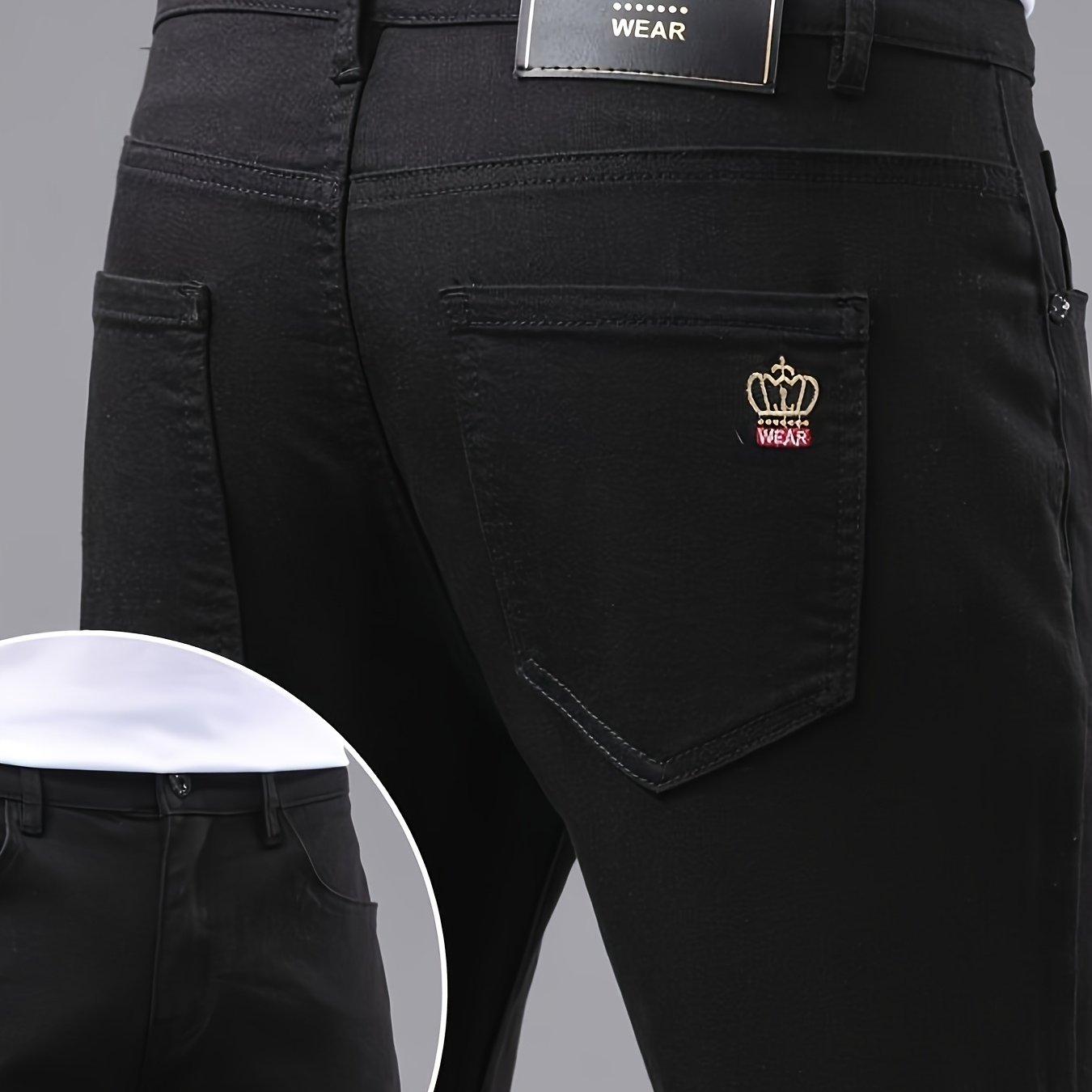 Image of Men's Slim-fit Straight-leg Jeans - Classic Minimalist Pants For Formal & Casual Attire, Skinny Jeans, Elegant Casual To Business-casual Outfits