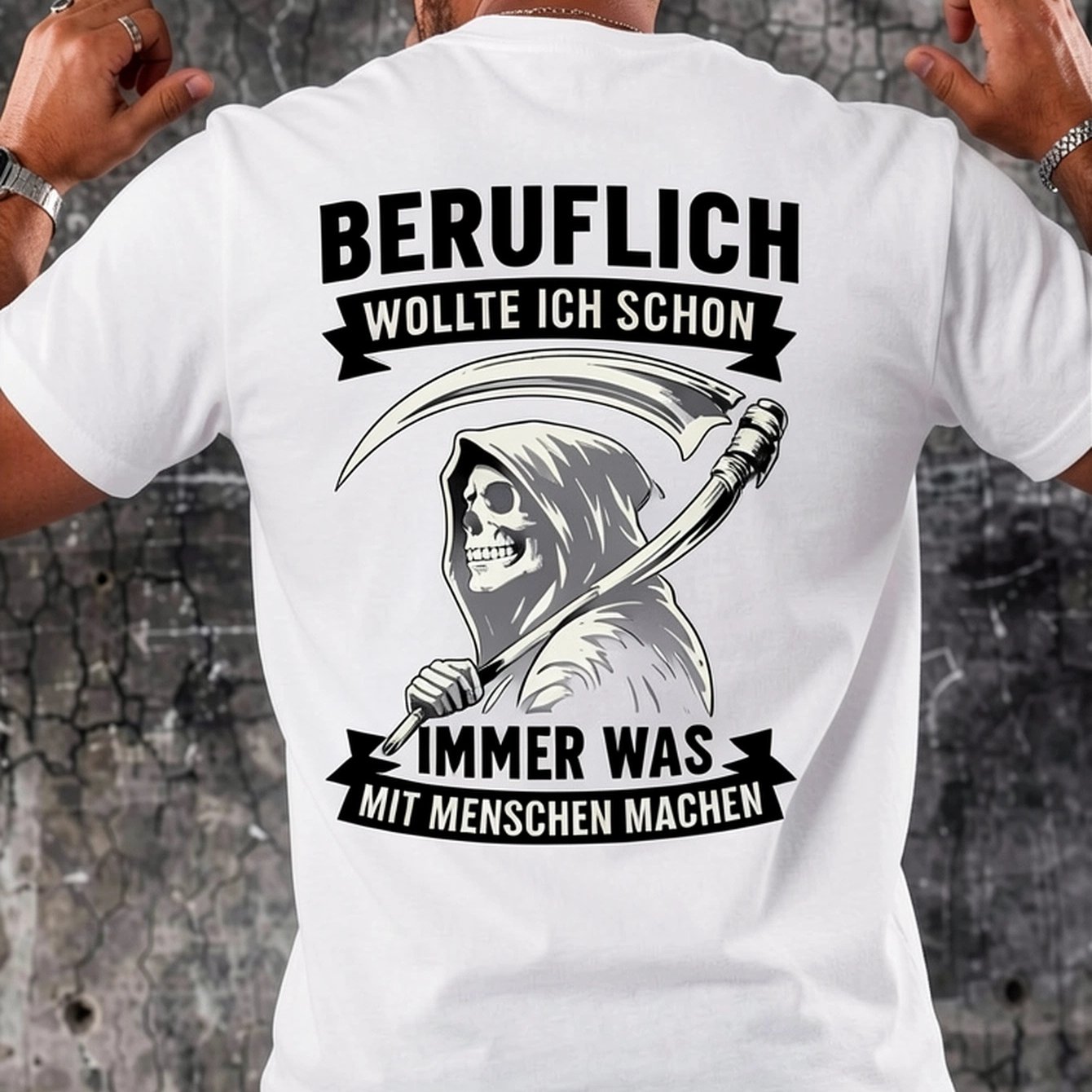 TEMU Wanted To Reaper Humor Gothic Retr Mens T Shirt