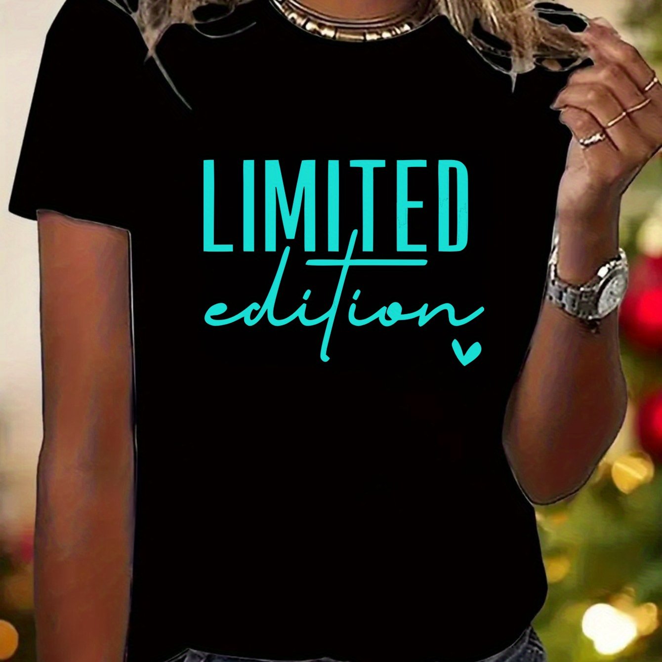 1pc Women's Edition Sports Short Sleeve T-shirt With English Letters 5