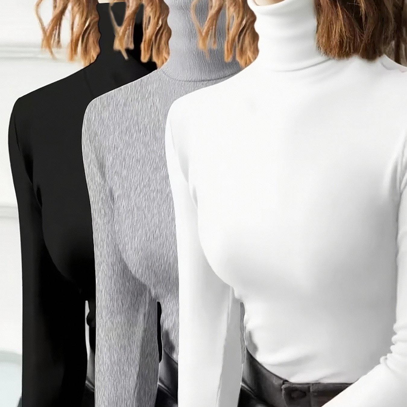 TEMU Vêtement pour femme grande taille automne/hiver, T-shirt grande taille à manches longues et col , style , polyvalent et