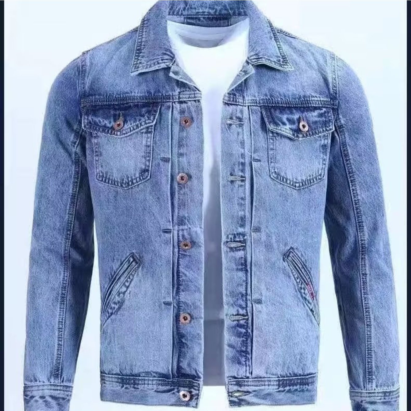 TEMU Fall 2026 Retro Denim Jacket Men's Trendy Brand Cargo Jacket Korean Version Slim Casual Wear Outside