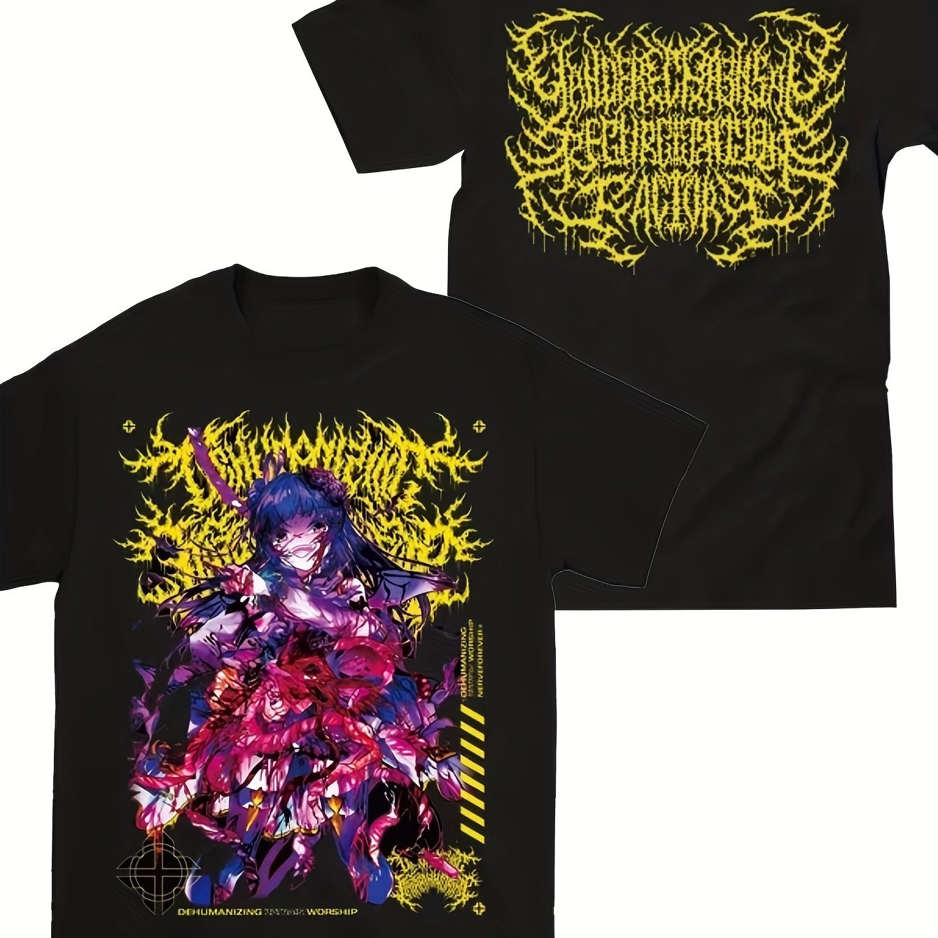 Yandere Chainsaw Factory Chainsaw Sauce Black Golden Men's Short Sleeve T-shirt