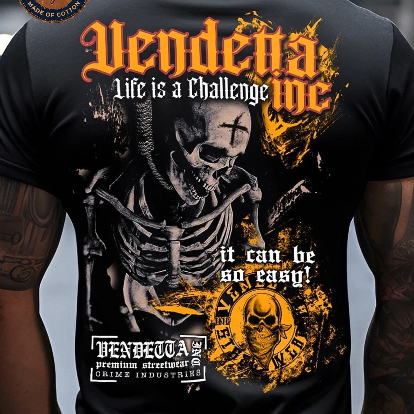 Image of Men's T-shirt Vendetta Inc A Challenge Graphic Print T Shirt Unisex Casual Breathable Soft Streetwear Summer Everyday Wear Outdoor Machine Fit Daily Wearing Round School Printed Single Concert
