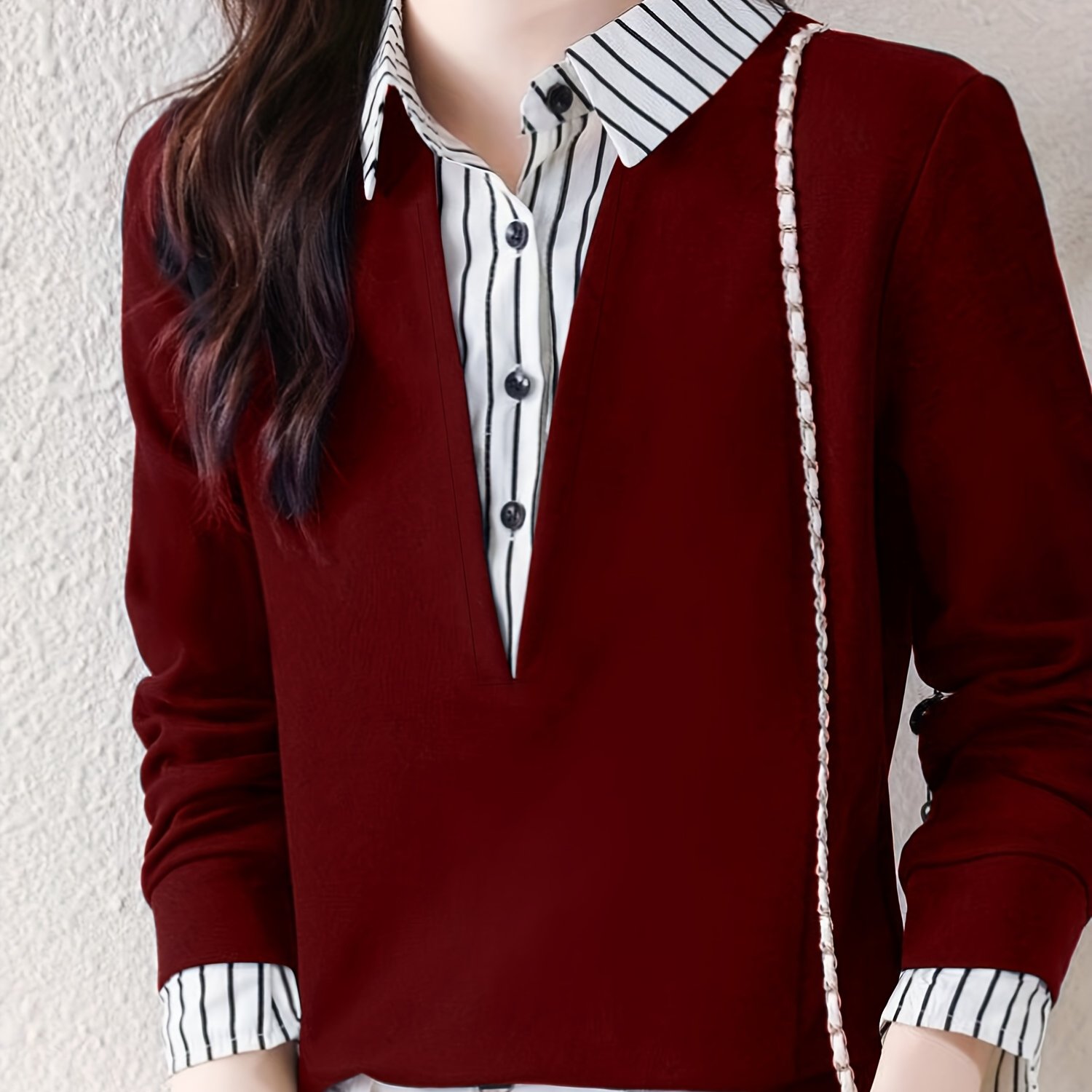 TEMU Chemise d'automne à manches longues pour femmes, décontractée, confortable et , avec col rabattu