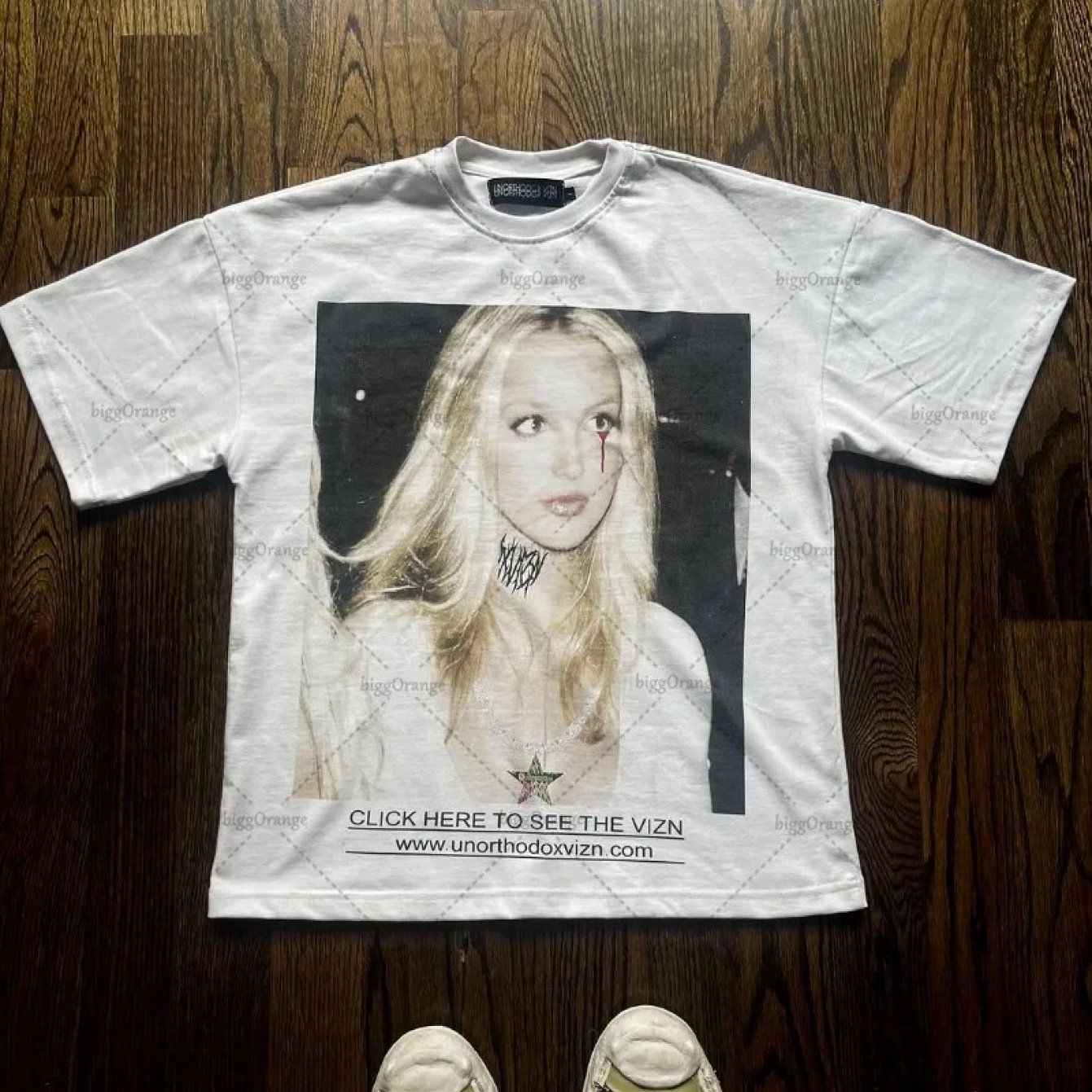 Image of Hip-hop Street Personality Top Portrait Printed Fashionable Loose Cotton T-shirt Women Casual Punk Round Neck Short Sleeve Men