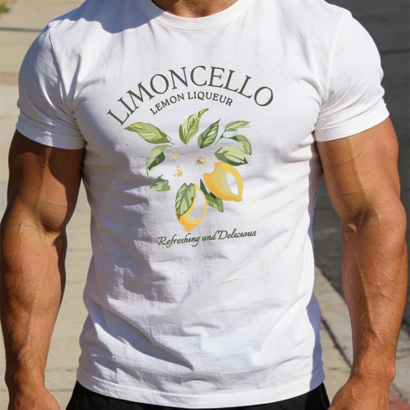 TEMU Men' T-shirt In Limoncello Flavor, A Style For The Hot Season