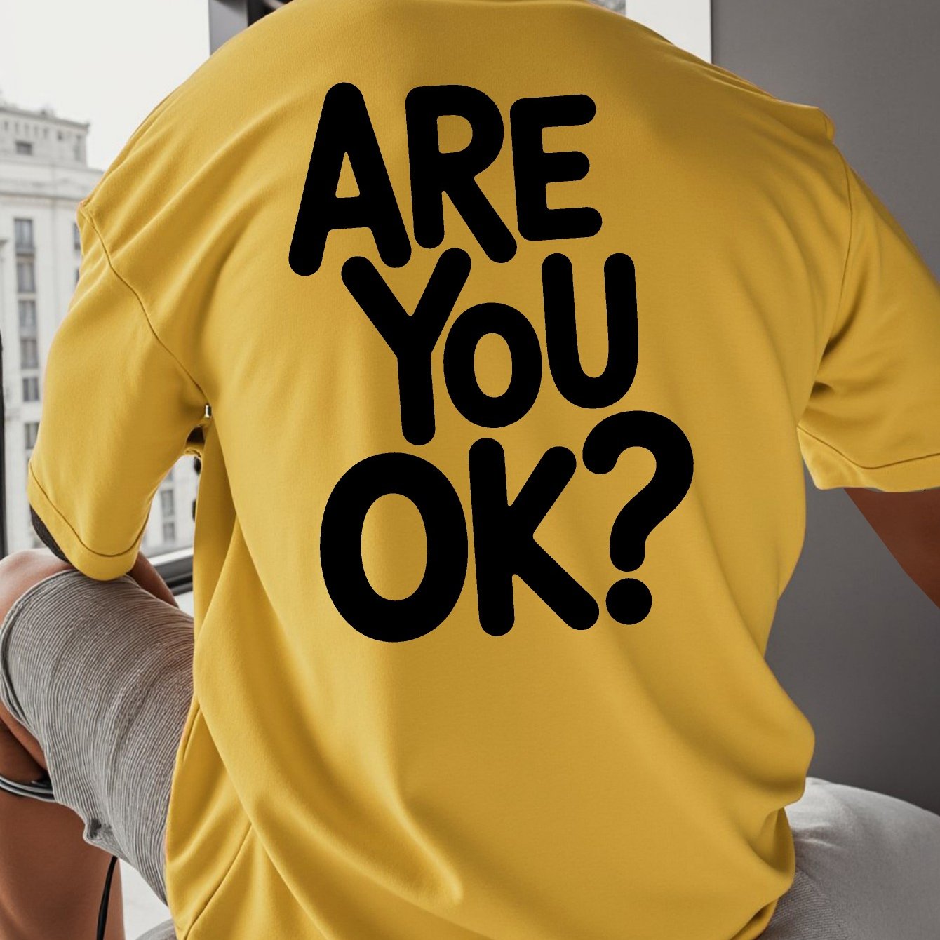 TEMU Are You Ok Short-sleeved T-shirt Large Size Printed Bottoming Shirt Extra Large And Wide Spring And Summer Round Neck Casual Versatile Top, Plus