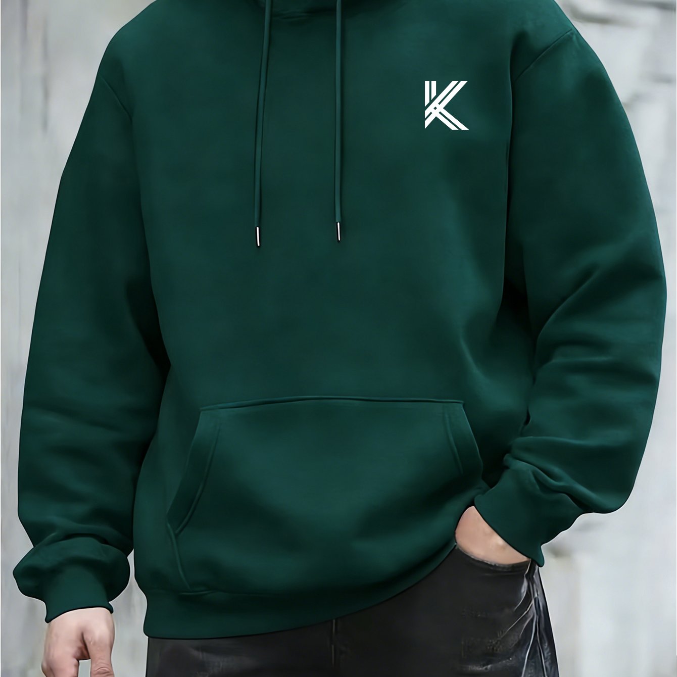 TEMU Men's Hooded Pullover Printed Sweatshirt, Daily Street Fashion Trend Loose Top