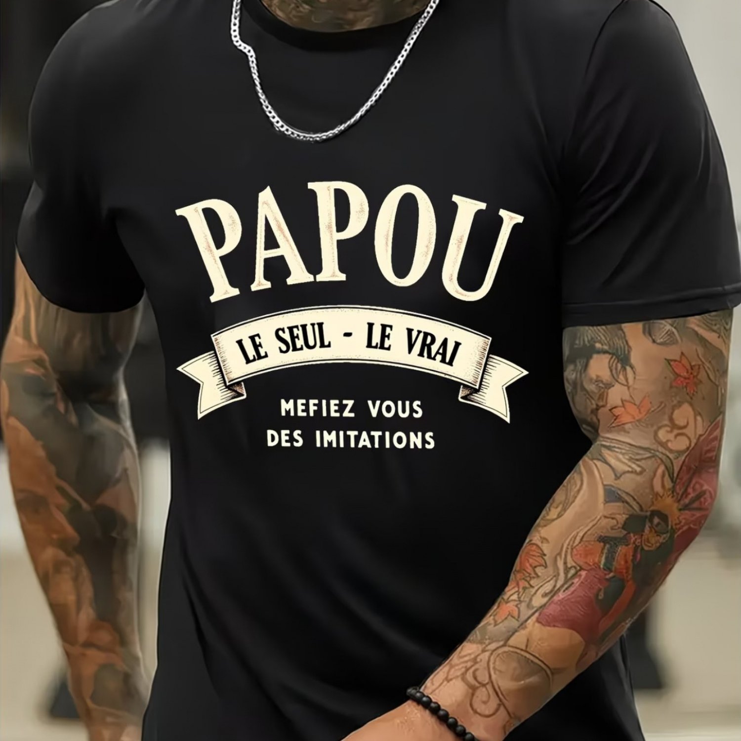 TEMU T-shirt pour homme, T-shirt de 'été pour hommes avec imprimés, Coupe régulière, Tissu légèrement extensible, T-shirt à , Style décontracté,