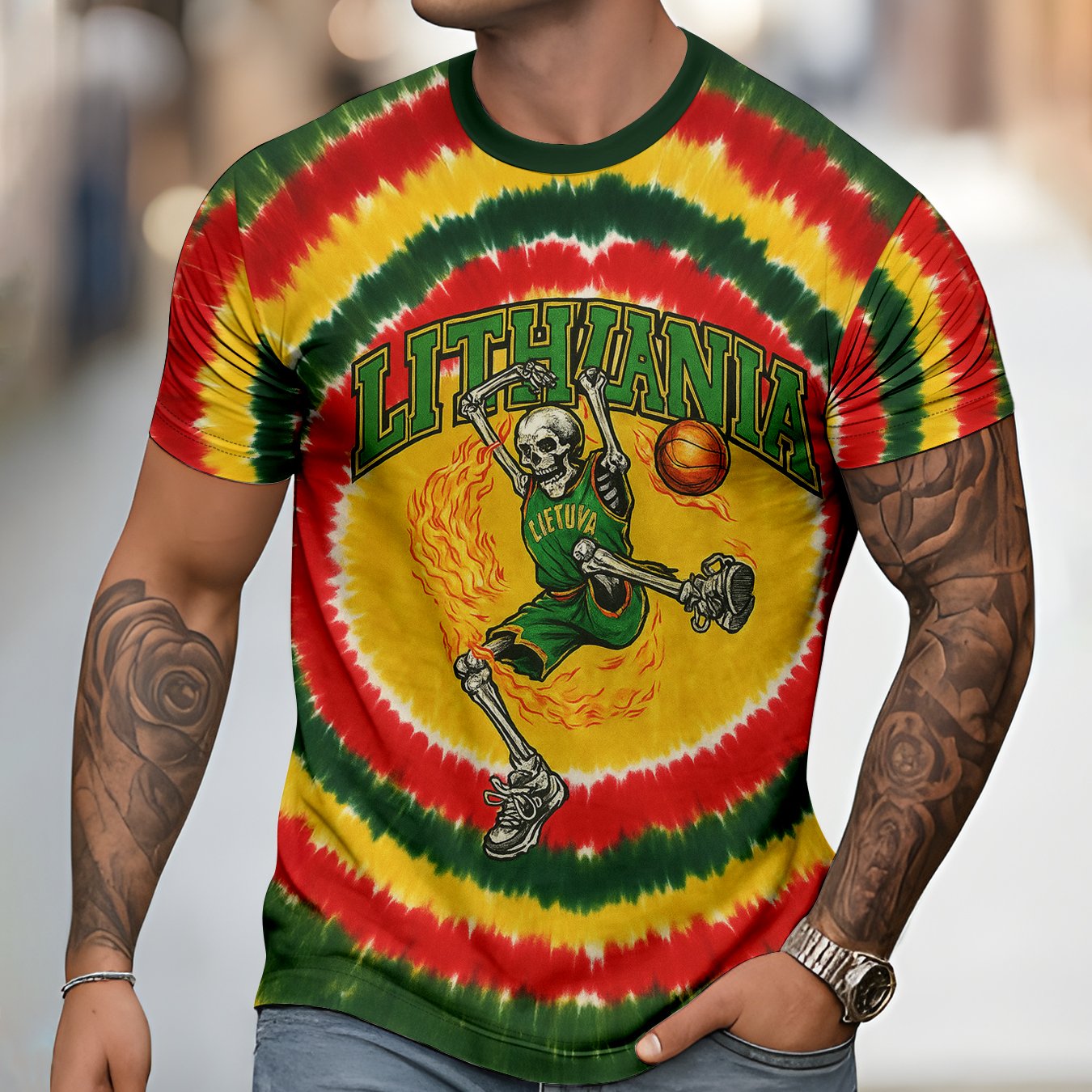 TEMU Men's Fashion Casual T-shirt - 100% Polyester, Round Neck Short Sleeve, Machine Washable, Comfortable Casual Wear | Round Neck T-shirt