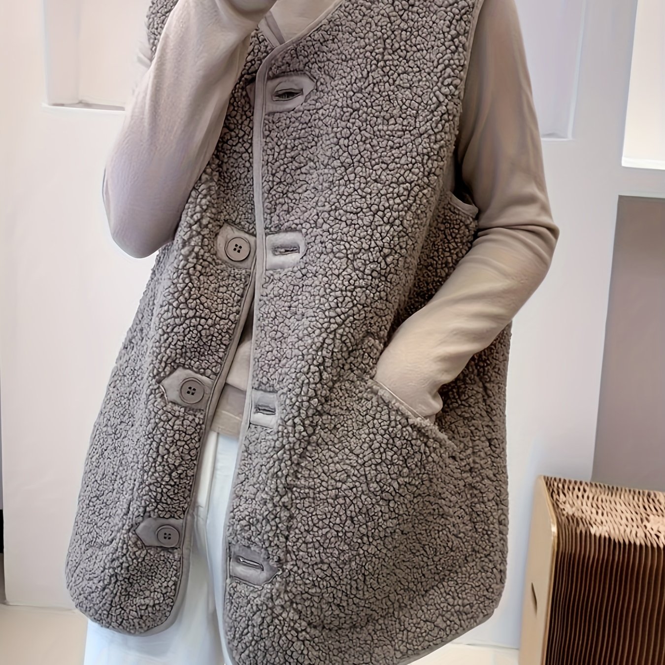 Casual Lamb Vest Women's Sleeveless Coat