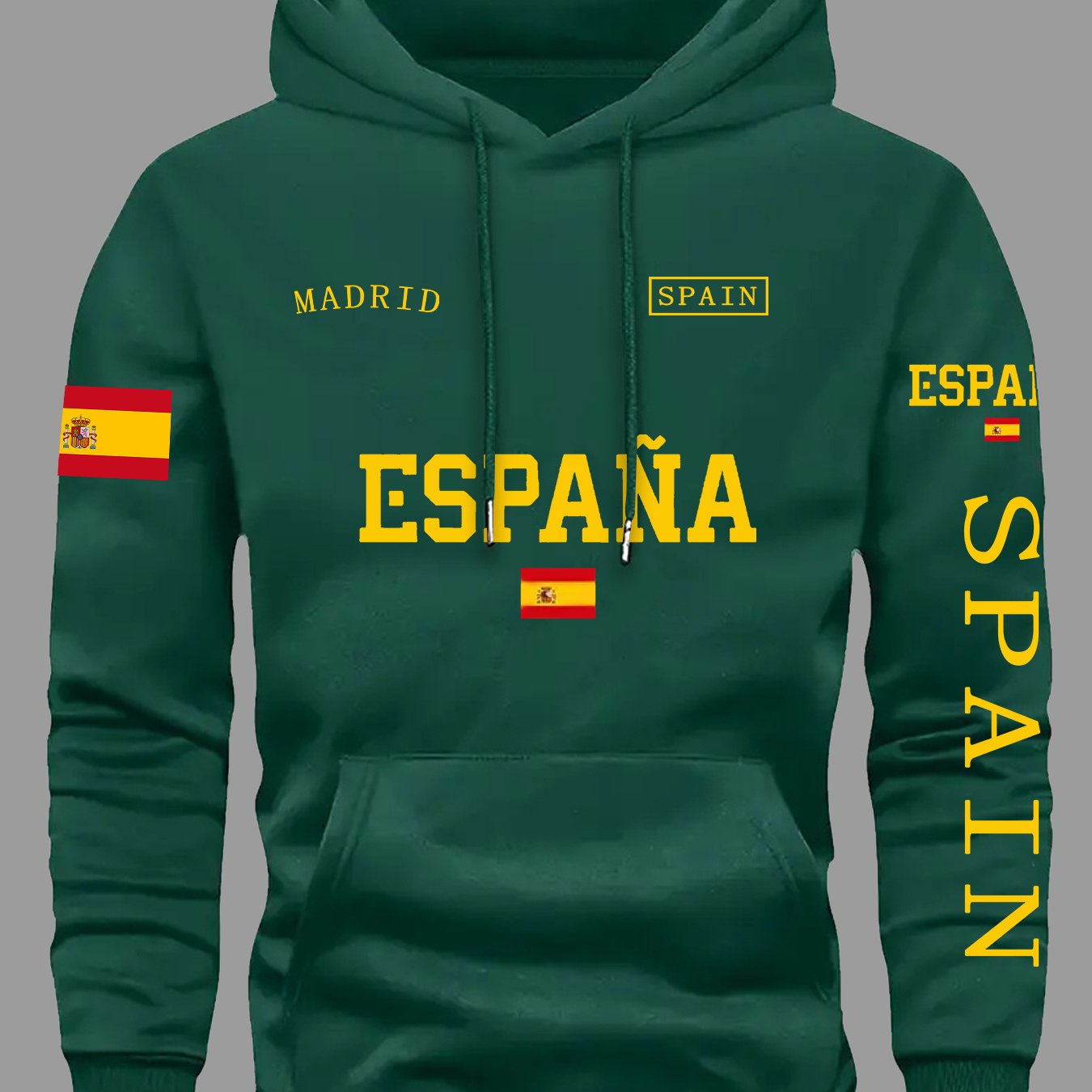 TEMU New Multi-image Heat Transfer Flag Pattern Sweatshirt For Men, Loose 's Hoodie, Casual Outerwear