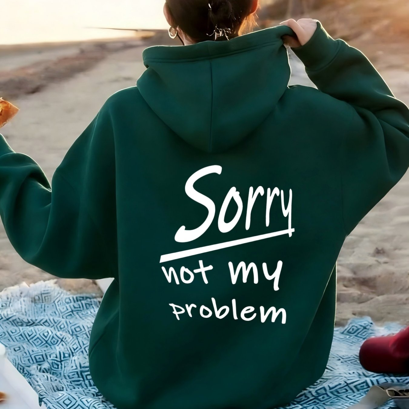 TEMU Sorry, Not My Problem. Women's Fashion Casual Sport Hoodie With Back Print