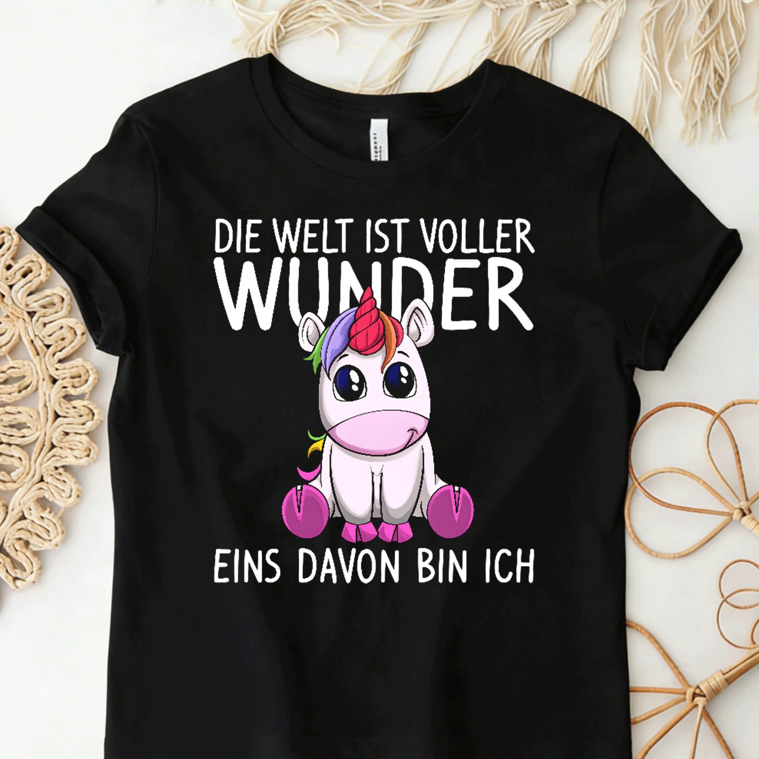 Image of Cute Unicorn With Colorful Mane - The World Is Full Of And I Of Them For Men Women Unisex Funny T-shirt