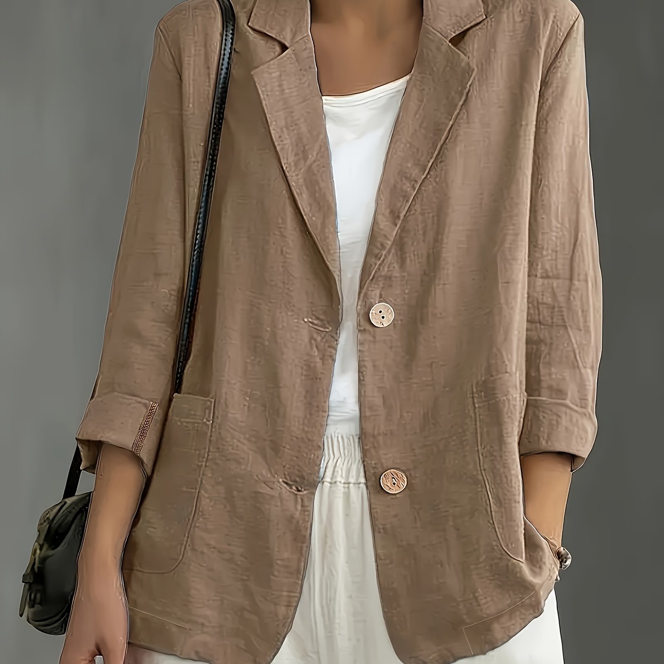 Image of Pure Casual Two-button Commuter Long Sleeve Spring/summer New Suit Short Jacket Coat