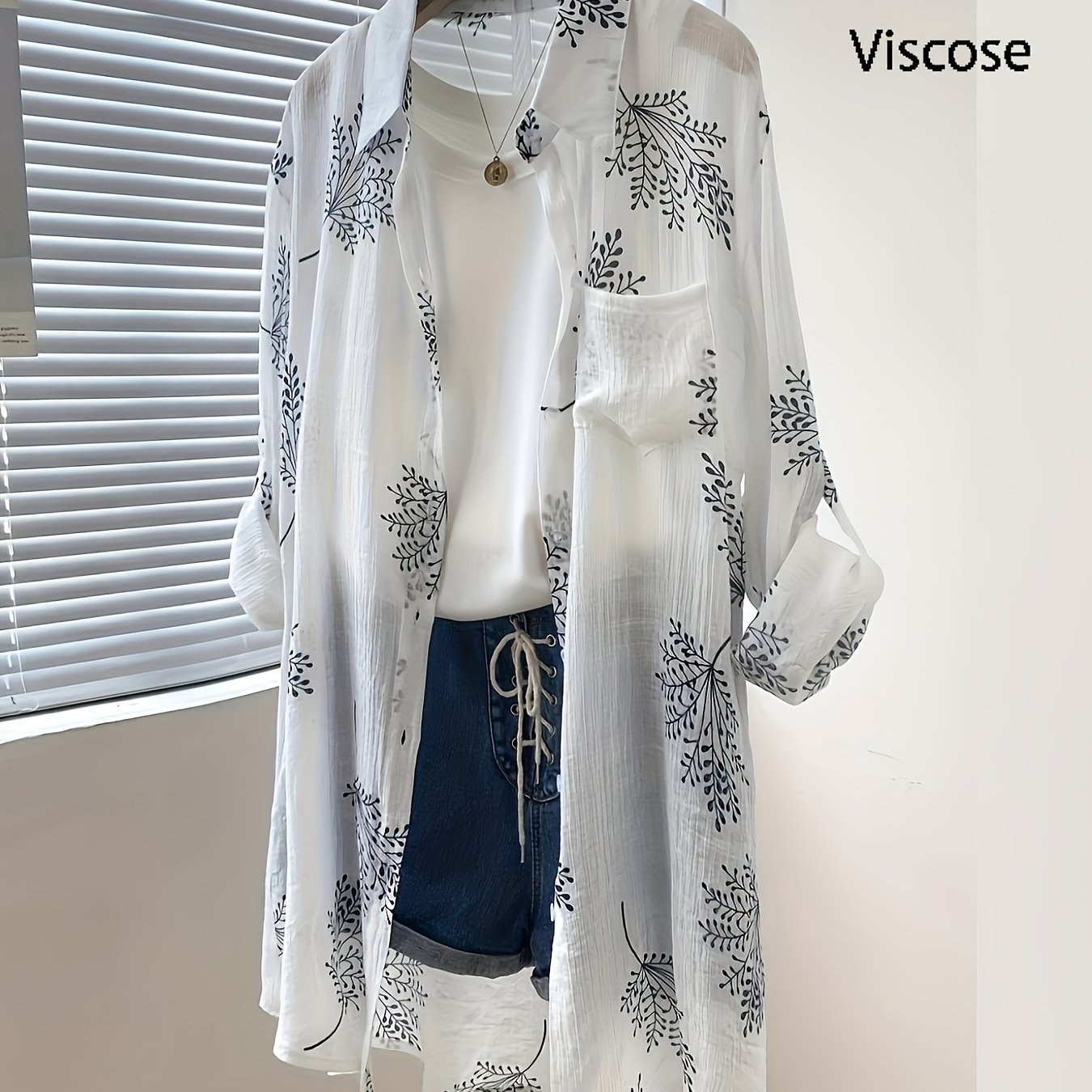 Image of New Thin Polka Dot Long-sleeved Shirt Loose Casual Mid-length Sunscreen Cardigan Shirt Women' Sense Fashion Cardigan