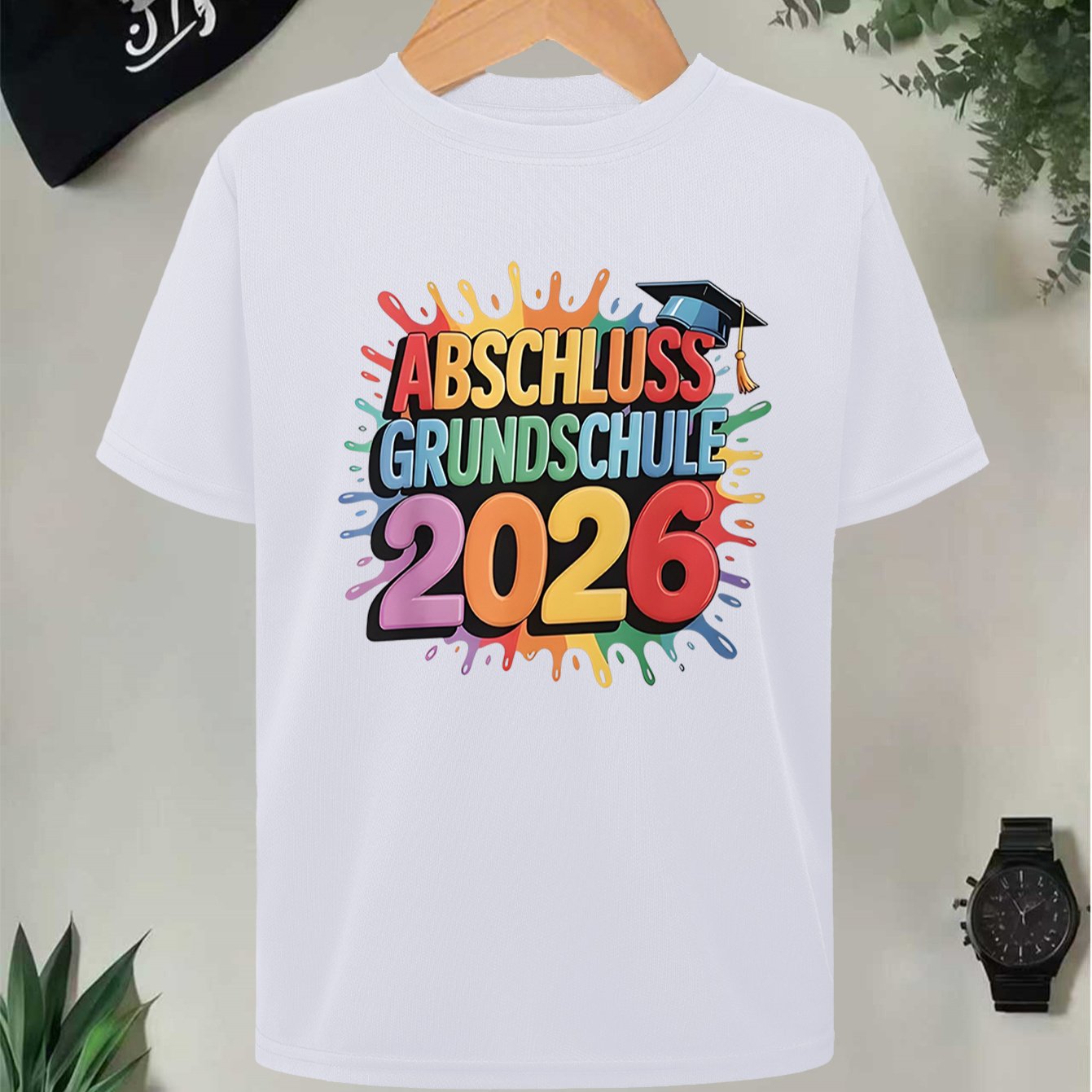 E-shop 1 Stück Kinder T-Shirt mit Aufdruck, Kurzarm, Freizeit, Maschinenwaschbar, Elastisches, Atmungsaktives Sommeroberteil, Farbenfrohes