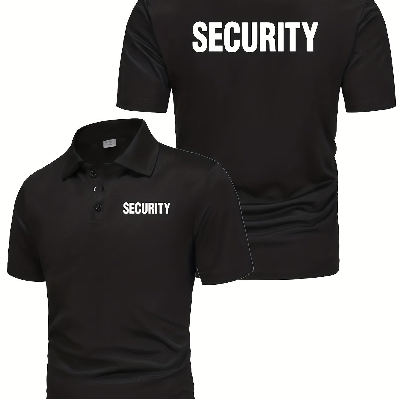 TEMU [ New Product Discounts ] [ Day ] Men's Security Printed Shirt - Work-casual Short Sleeves, Comfortable And Breathable With Collar For Business