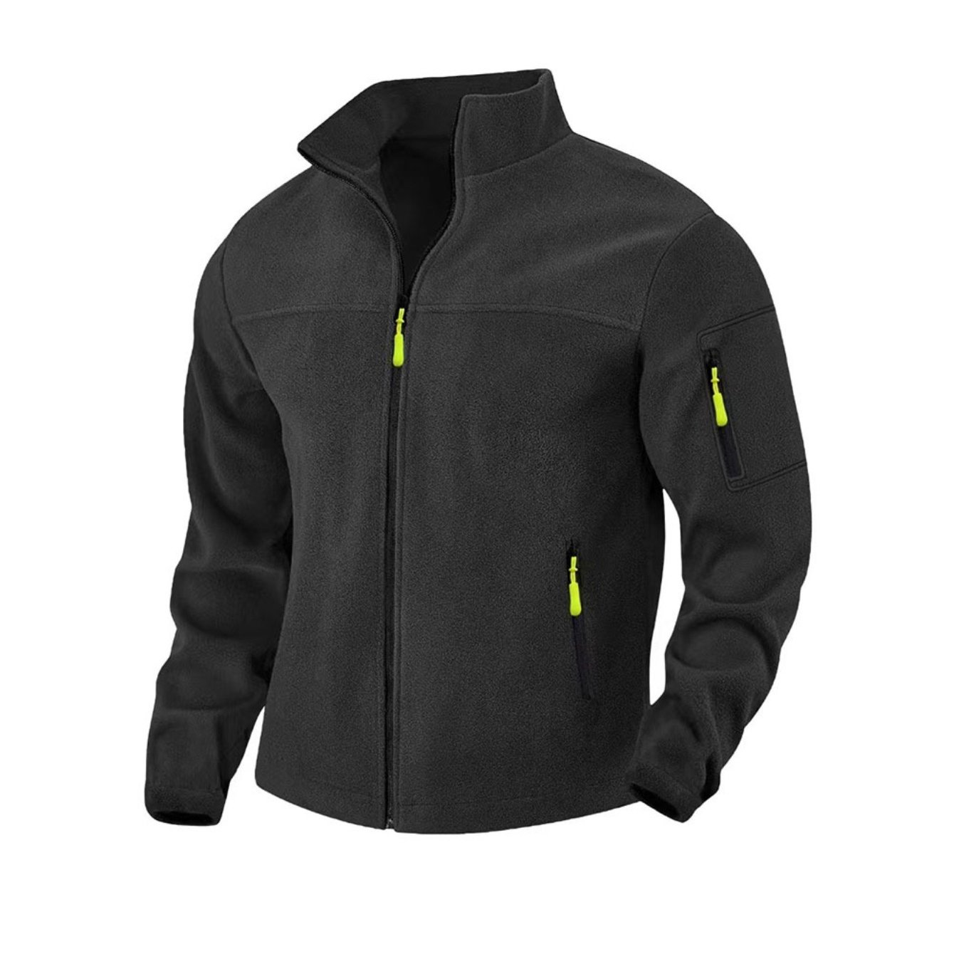 Image of Men Stand Collar Zip Up Jacket Warm Outdoor For Autumn Winter (please Refer To Size Chart)