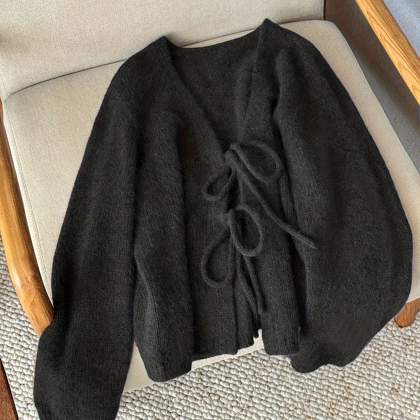 Women's Winter Soft Creamy Fluffy Loose Lazy Style Shaggy Sweater, Gavin