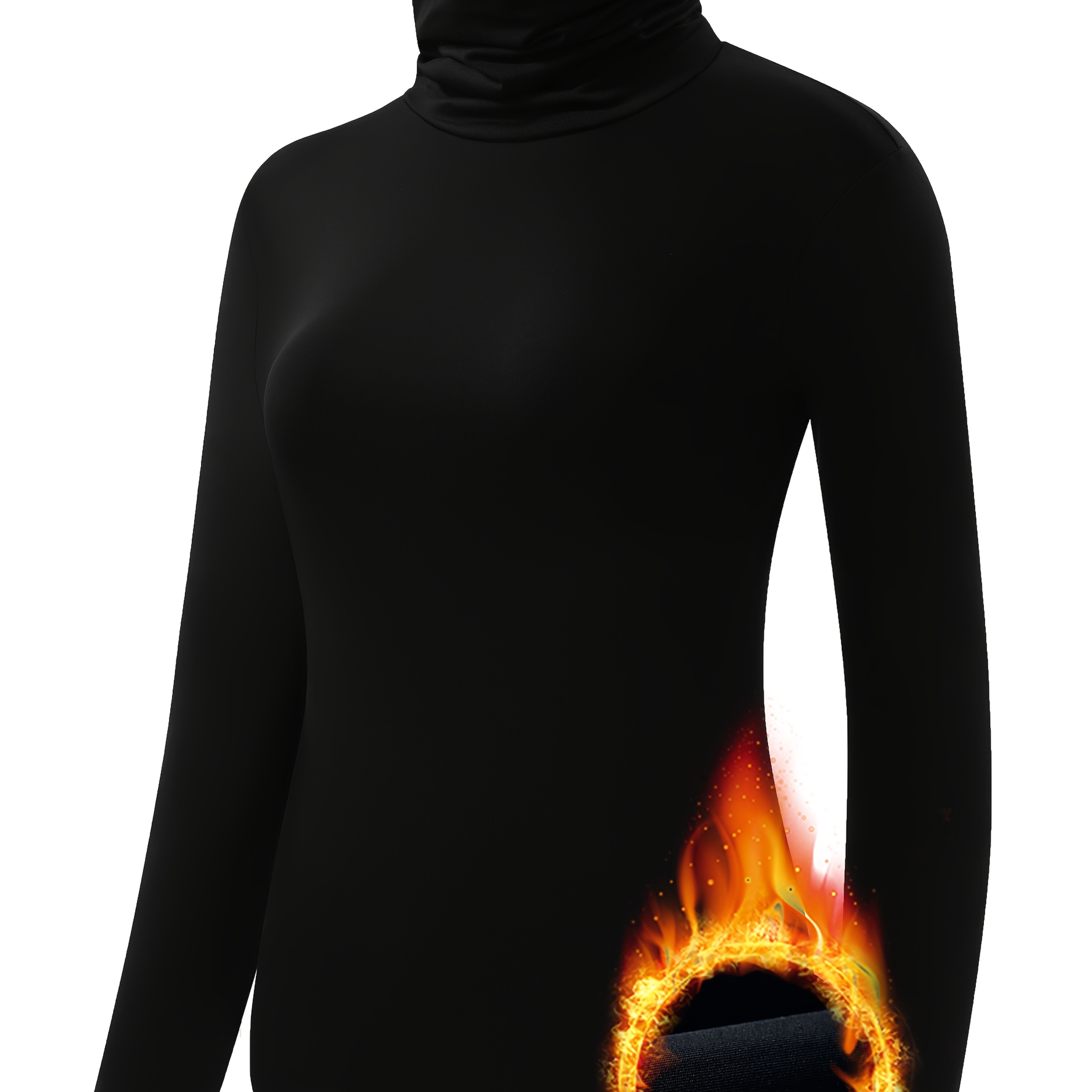 E-shop Damen Warmes Langarm-Top mit Rundhalsausschnitt, Basis Thermisches Bequemes Lagen-Shirt, Einfarbige Loungewear, Warme Kleidung