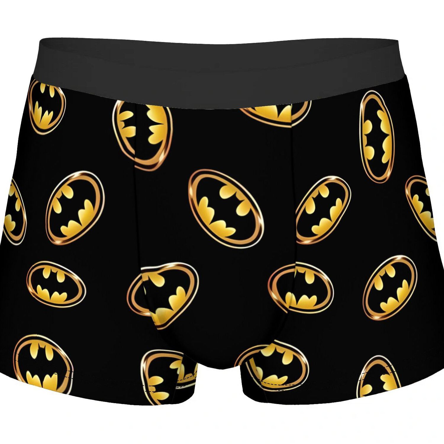 TEMU Batman Black Border Underwear Polyester Underpants 2d Print Design