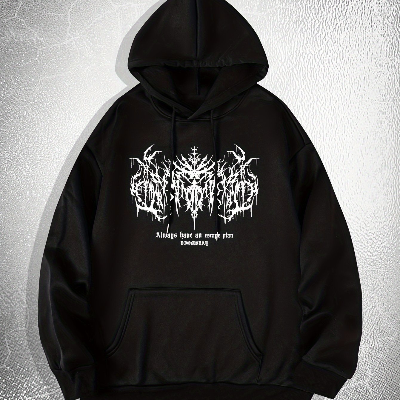 TEMU Y2k Pattern Print Hooded Sweatshirt, Hoodies Fashion Casual Tops For Spring Autumn, Men's Clothing