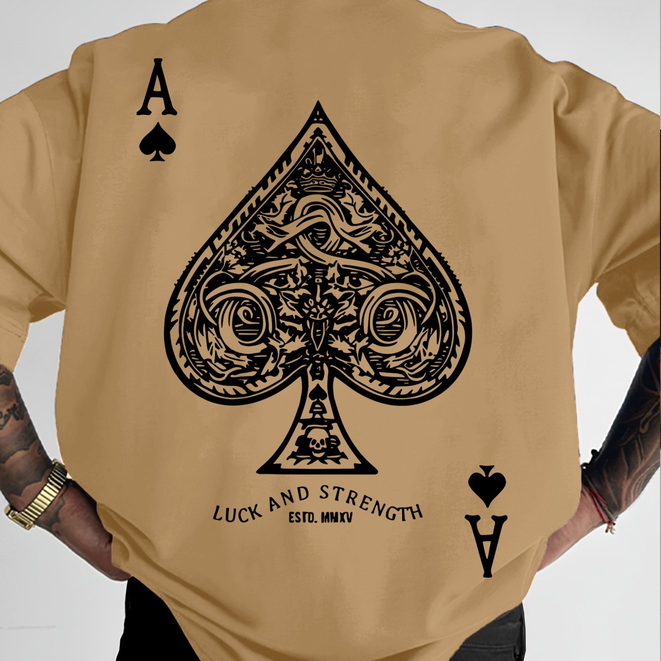 TEMU Print Back Graphic T-shirt, Streetwear Brand Lettering Short Sleeve