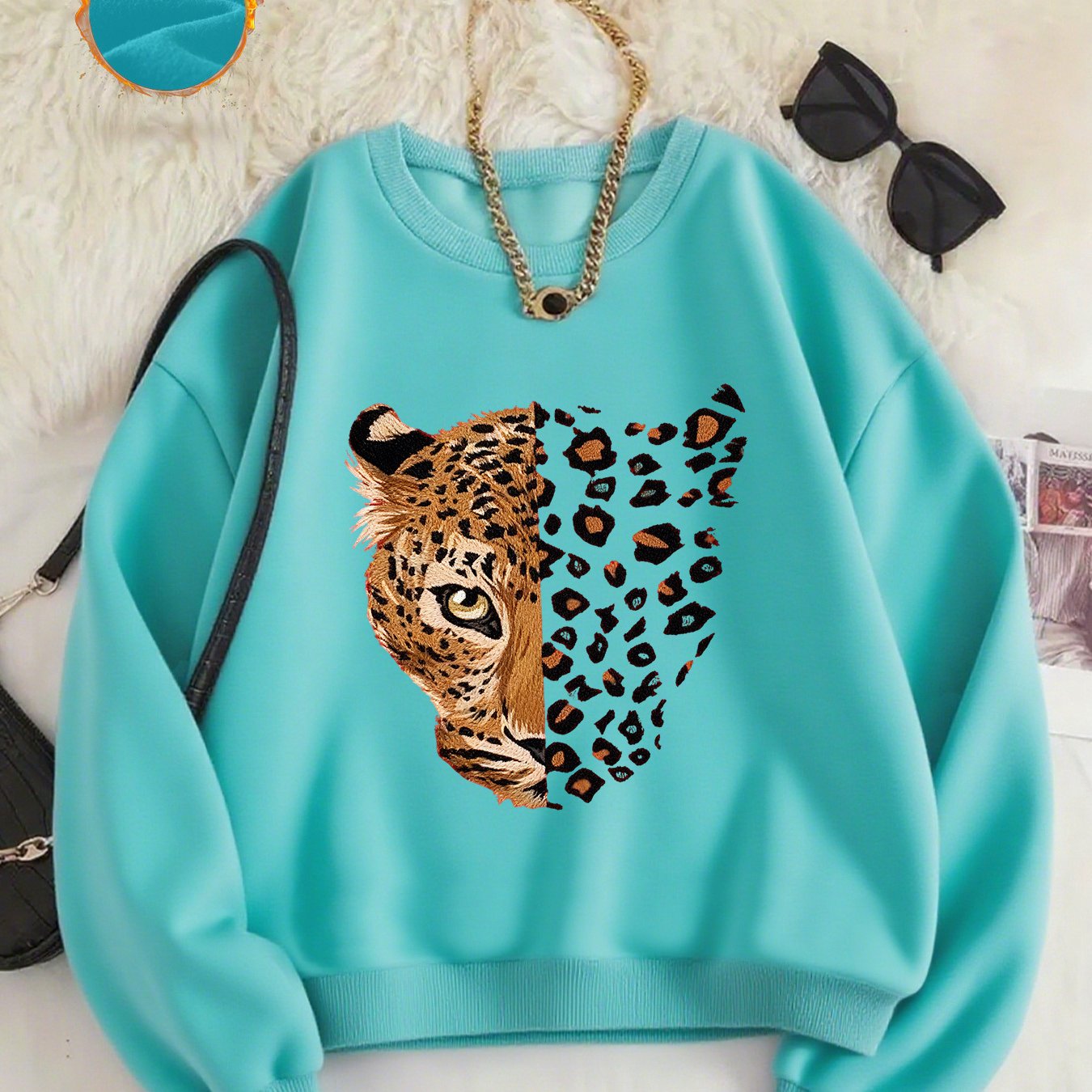 TEMU Pattern-printed Sweatshirts, Autumn And Neck Casual Sweatshirts, Women's Clothing.