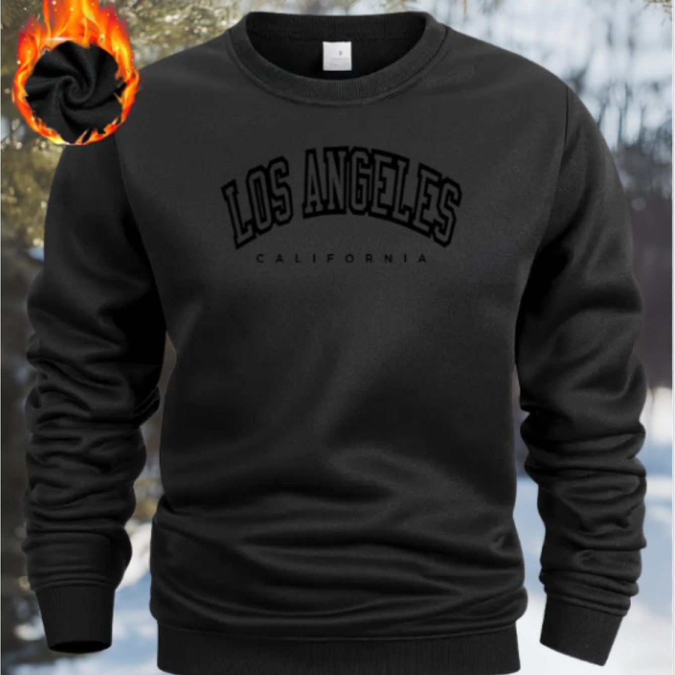 TEMU Felpa da in pile spessa, stampa con scritta CITT� di LOS ANGELES, top casual e versatile, base layer a maniche lunghe per inverno, abbigliamento
