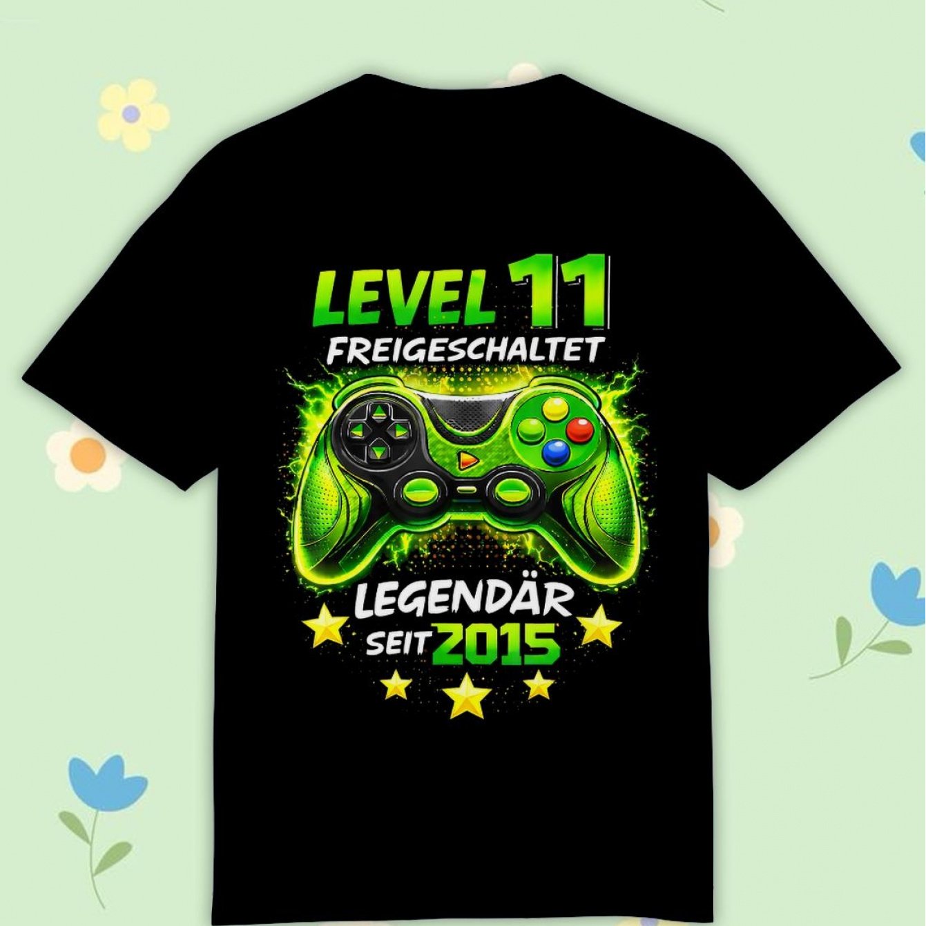 Image of Birthday Boy Gamer Funny 2015 11er Birthday T-shirt Comfortable Casual Crew Neck Tee For Boys And Girls T Shirt, 200g