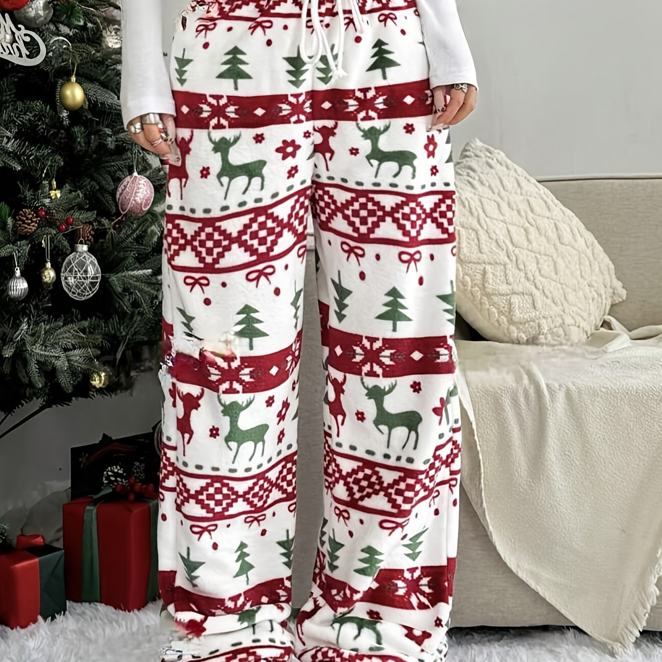 TEMU 【クリスマン】ドロー フリースパンツ