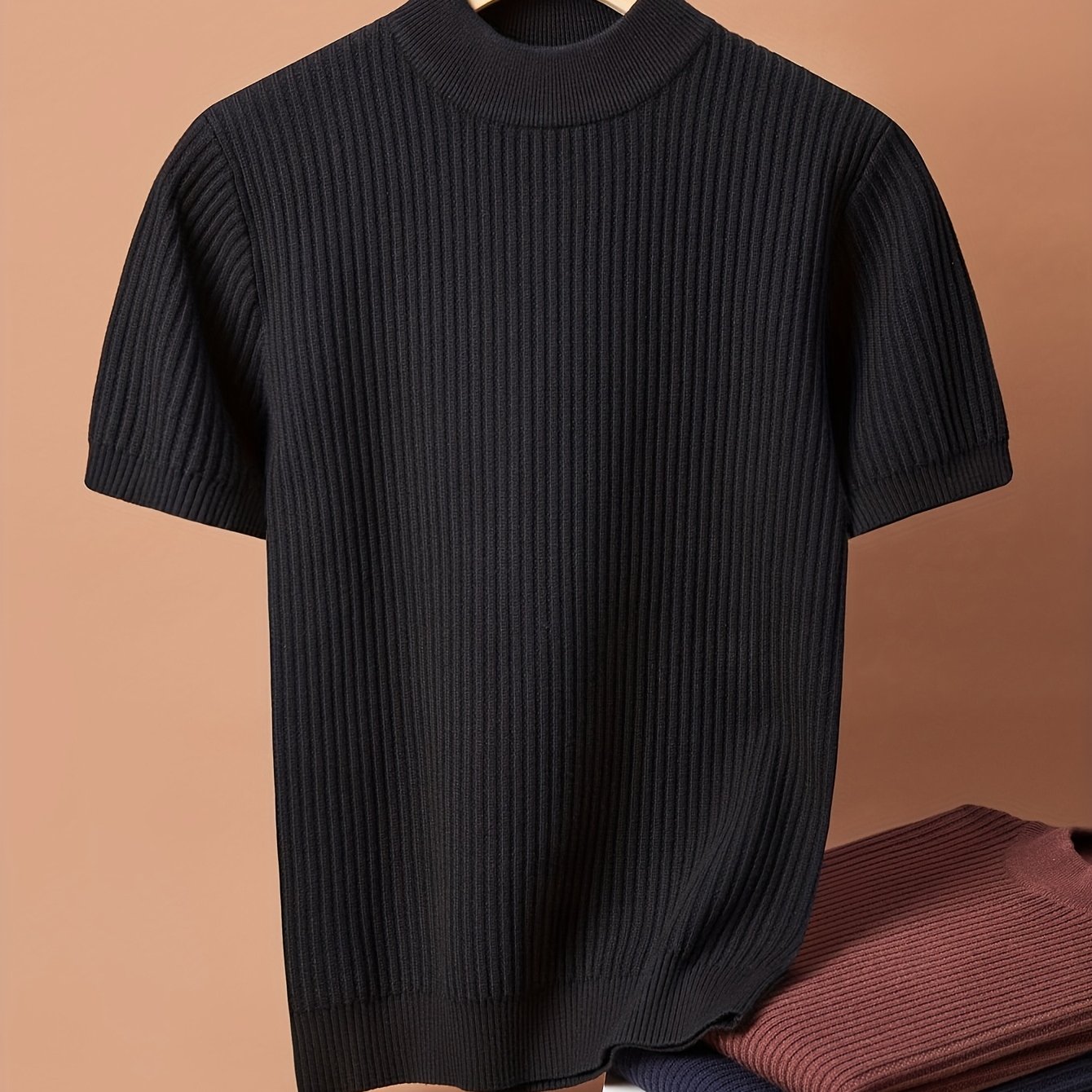 TEMU T-shirt à manches courtes pour homme, de haute qualité, luxe léger, haut d'été pour homme, t-shirt à manches courtes poids lourd pour jeunes